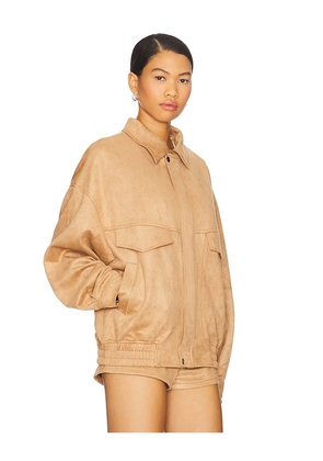 LIONESS Palm Desert Bomber in Tan. Size M. Also in XXS, XS, S, L, XL, XXL.