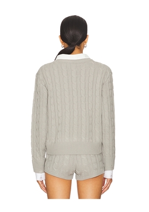 LIONESS Coastal Cable Knit in Grey. Size M. Also in XS, S, L, XL.