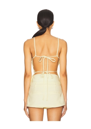 LIONESS Horizon Tie Top in Lemon. Size M. Also in L, XL.