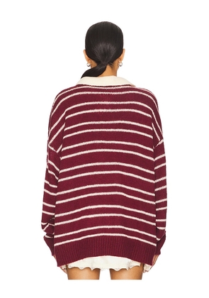 LIONESS Rising Sun Jersey in Burgundy. Size S-M. Also in M-L.