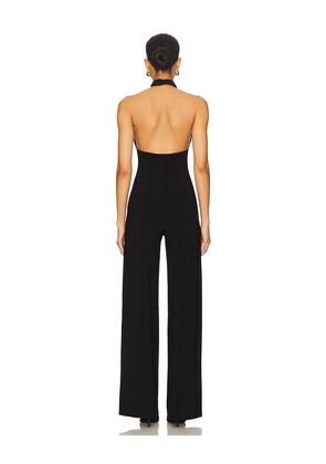 Norma Kamali Halter Straight Leg Jumpsuit in Black. Size M. Also in XXS, S.