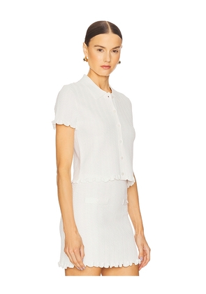 L'Academie Salisa Scallop Cardigan in Ivory. Size M. Also in XS, XXS, S, L.