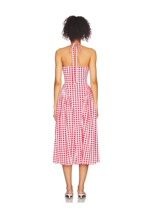 MORE TO COME Lottie Halter Maxi Dress in Red. Size M. Also in XS, XXS.