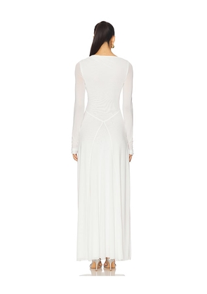 MISHA The Transit Mesh Dress in Ivory. Size S. Also in XS, M, XL.
