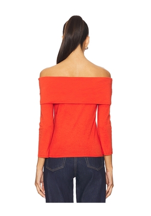 Nation Los Angeles Alexi Off The Shoulder T-Shirt in Red. Size M. Also in XS, S, L.