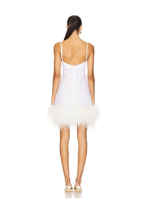 Milkwhite x REVOLVE Mini Dress With Feathers in White. Size S. Also in XS, M, L.