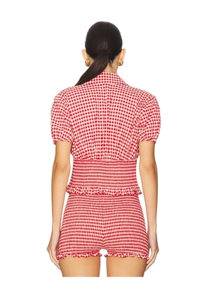 L'Academie Gwen Top in Red. Size M. Also in XXS, XS, S, L, XL.