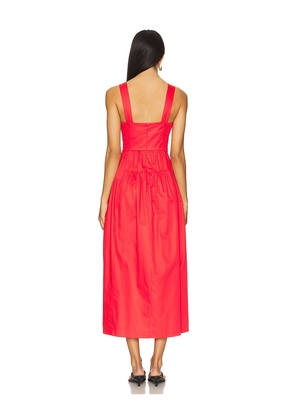 La Ligne Solid Poplin Dress in Red. Size S. Also in M, XL.