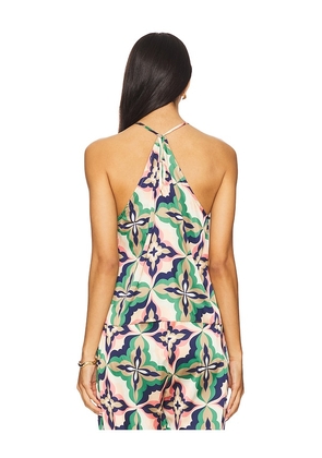 MISA Los Angeles Lina Top in Green,Pink. Size M. Also in XS, L.
