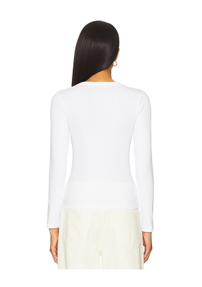 LESET Kelly Slim Fit Long Sleeve in White. Size M. Also in XS, S, L.