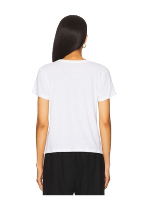 LESET Laura V Neck Tee in White. Size L. Also in XS, S, M.