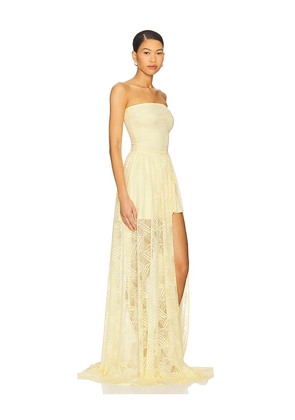 OW Collection x REVOLVE Cleo Maxi Dress in Lemon. Size M. Also in L, S, XS.