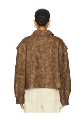 LIONESS Hailey Bomber Jacket in Chocolate. Size M. Also in S, L, XL, XXL.