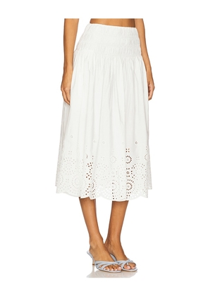 L'Academie Lya Midi Skirt in White. Size M. Also in XS, S, L, XL.