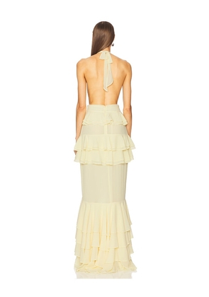 Michael Costello x REVOLVE Clara Bow Gown in Lemon. Size XL. Also in XXS, XS, S, M, L.