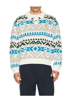 Obey Geo Sweater Polo in White. Size M. Also in L, XL/1X.