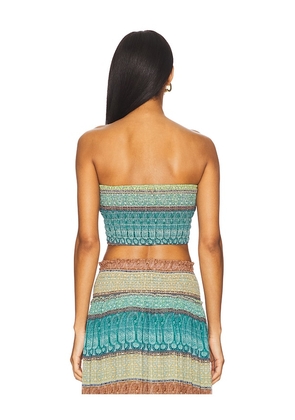 MISA Los Angeles Roksana Top in Teal,Green. Size M. Also in XL.