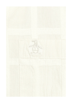Original Penguin Dobby Check Camp Shirt in Cream. Size M. Also in S.