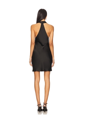 Norma Kamali Halter Drape Mini Dress in Black. Size L. Also in XXS, XS, S, M.