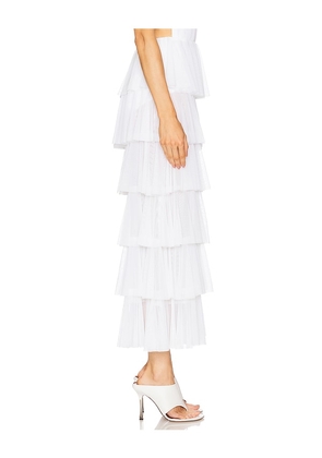 Norma Kamali Wide Leg Ruffle Pant in White. Size M. Also in XS, S, L.