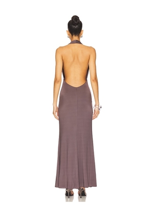 Lapointe Lightweight Jersey Deep Cowl Neck Gown in Brown. Size M. Also in XS, S.