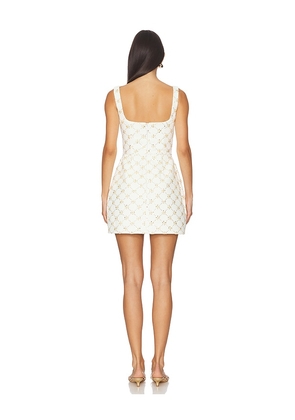 Nadine Merabi Square Neck Tulip Mini Dress in Cream. Size 2/XS. Also in 8/M.