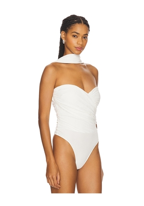 NBD The Shuri Bodysuit in Ivory. Size M. Also in XS, L, XL.