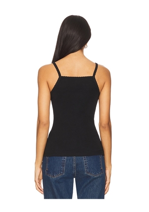 LESET Pointelle Classic Tank Top in Black. Size M. Also in XS, S, L, XL.