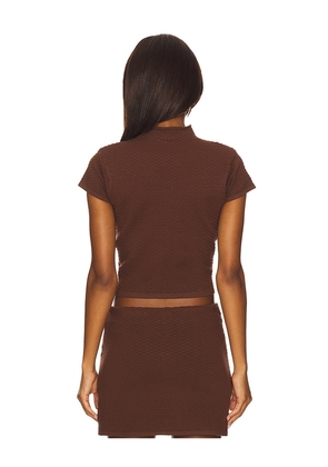 Line & Dot Grove Top in Brown. Size M. Also in S, XS.