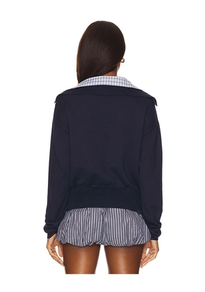 LIONESS Racquet Club Knit Polo in Navy. Size M. Also in XXS, XS, S, XL.