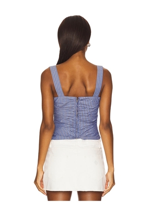 LIONESS Cobain Corset Top in Blue. Size S. Also in XXS, XS, XXL.