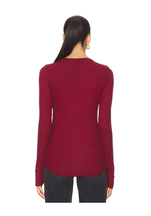 Michael Lauren Alick Long Sleeve Fitted Top in Burgundy. Size S. Also in XS, M, L.