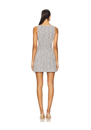 MAJORELLE Moira Mini Dress in Light Grey,Black. Size M. Also in L, XL.