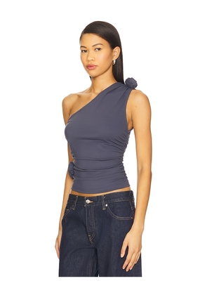 LIONESS Rendezvous One Shoulder Top in Slate. Size S. Also in XS.