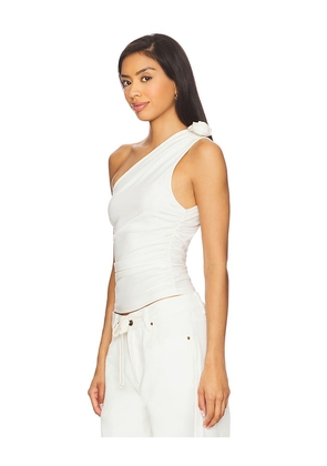 LIONESS Rendezvous One Shoulder Top in Ivory. Size M. Also in XXS, XS, S, XL, XXL.