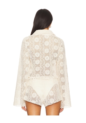 LIONESS Babydoll Top in Cream. Size M. Also in XXS, XS, S, L, XL.