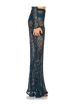 Lapointe Net Paillette Maxi Skirt in Teal. Size M. Also in XS, L.