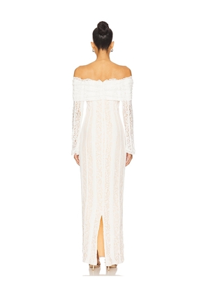 MORE TO COME Annabelle Off Shoulder Maxi in White. Size M. Also in XXS, XS.