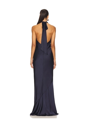Nookie Penelope Halter Gown in Navy. Size S. Also in XS.