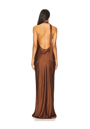 NBD Naila Gown in Brown. Size M. Also in XS, S, L, XL.