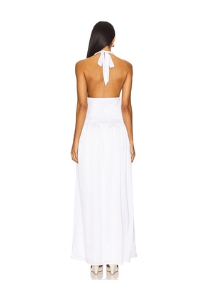 MORE TO COME Gracy Maxi Dress in White. Size M. Also in S, L, XL.