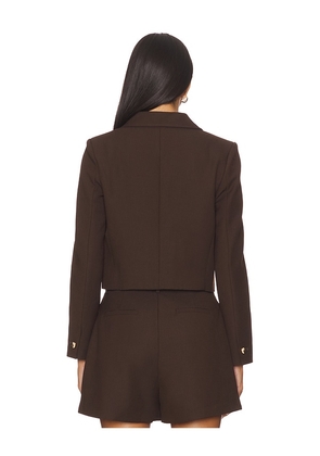 Karina Grimaldi Marie Cropped Blazer in Chocolate. Size M. Also in XS, S, L.