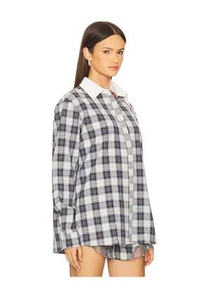 LIONESS Vacanza Shirt in Navy. Size M. Also in S, XXS, XS.