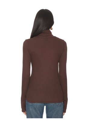 Michael Lauren Cade Long Sleeve Top Turtle Neck Top in Brown. Size M. Also in S, XS, L.