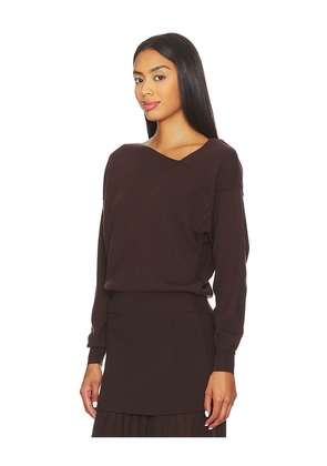Line & Dot Favorite Off Shoulder Sweater in Brown. Size M. Also in S, XS.