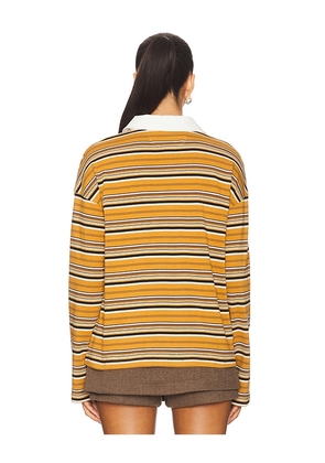 Line & Dot Remie Rugby Shirt in Mustard. Size M. Also in S, XS, L.