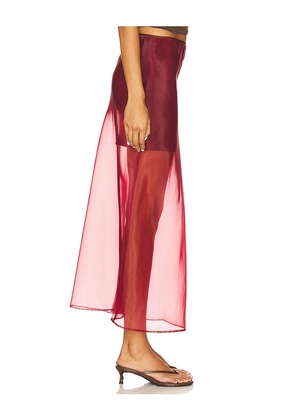 Line & Dot x REVOLVE Denman Midi Skirt in Burgundy. Size S. Also in XS.