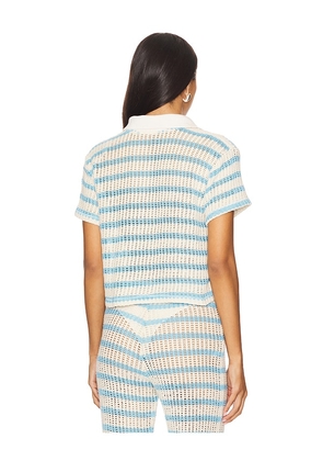 Maaji Wavy Shirt in Blue,Ivory. Size M. Also in L, S.