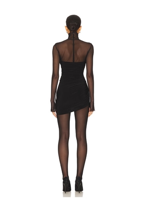 Norma Kamali Long Sleeve Turtleneck Strapless Diana Pickleball Dress in Black. Size L. Also in M.