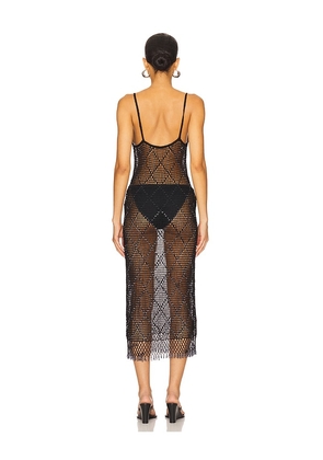 Lovers and Friends Katja Beaded Crochet Midi Dress in Black. Size M. Also in XS, S, L.